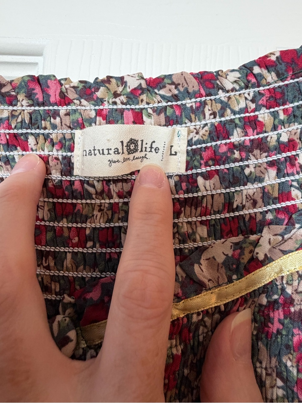 NATURAL LIFE Floral Maxi Dress in Burgundy with Cream Trim - Picture 4 of 9